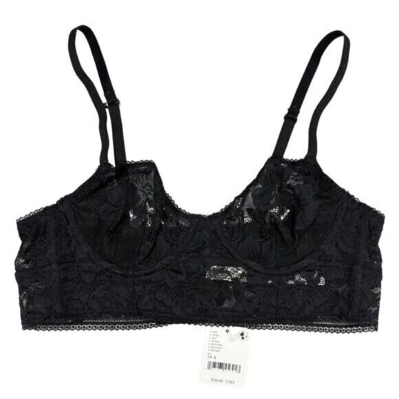 Free People Intimately Sorento Demi Longline Underwire Black Womens 34A - Picture 4 of 7